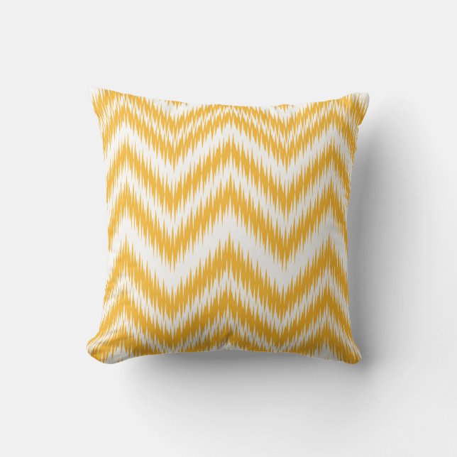 Cojín Decorativo Mustard Chevron Ikat Pattern Pillow (Anverso)