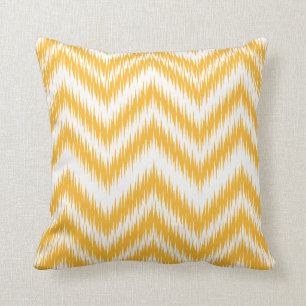 Cojín Decorativo Mustard Chevron Ikat Pattern Pillow