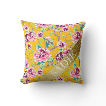 Mustard Yellow Pink Floral Gold Personalizado