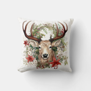 Cojín Decorativo 🦌 🎄 Muy Bonito Feliz Navidad Lechuga de reno