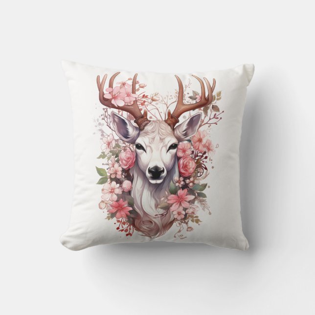 Cojín Decorativo 🦌 🎄 Muy Bonito Feliz Navidad Lechuga de reno (Anverso)