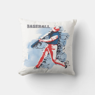 Cojín Decorativo Muy Guay y un jugador de béisbol colorido se balan