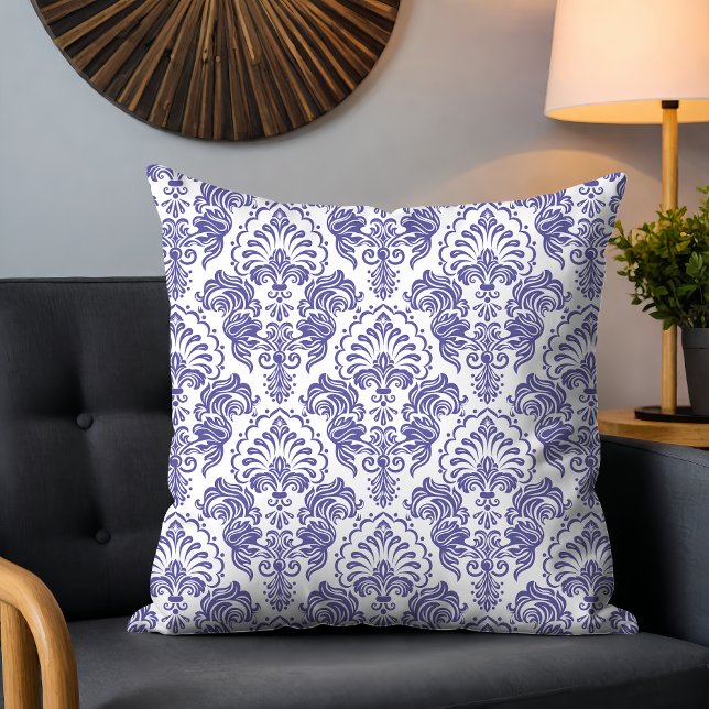 Cojín Decorativo Muy Peri Damask Floral Pattern Elegante Moderno (Subido por el creador)