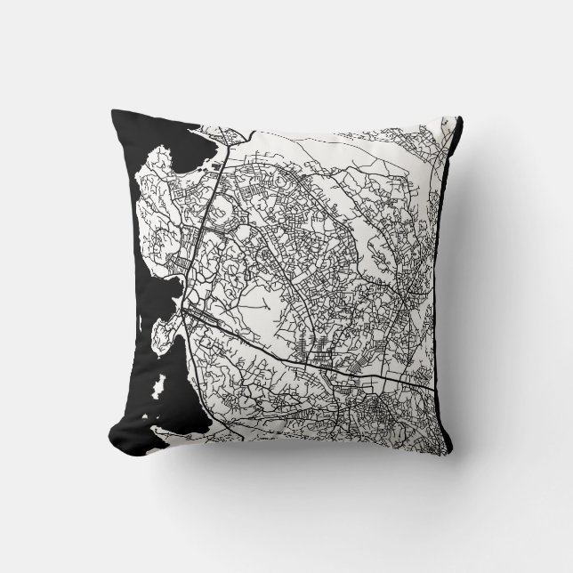 Cojín Decorativo Mwanza Tanzania City Map (Anverso)