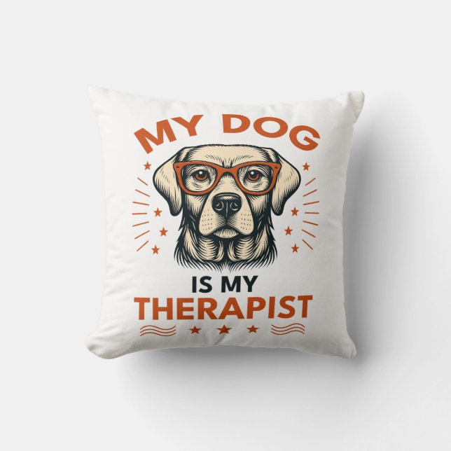 Cojín Decorativo My dog is my therapist (Anverso)