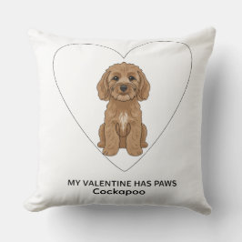Cojín Decorativo My Valentine Has Paws Cockapoo Personalise