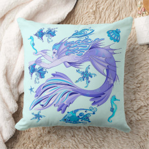 Cojín Decorativo Mystic Mermaid Fairy Purple Creple Ceramic Tile