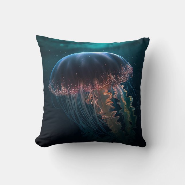 Cojín Decorativo Mystic Ocean Jellyfish (Anverso)