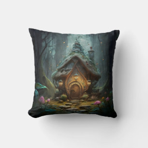 Cojín Decorativo "Mystical Gnome Cottage: Whimsical Mushroom Haven