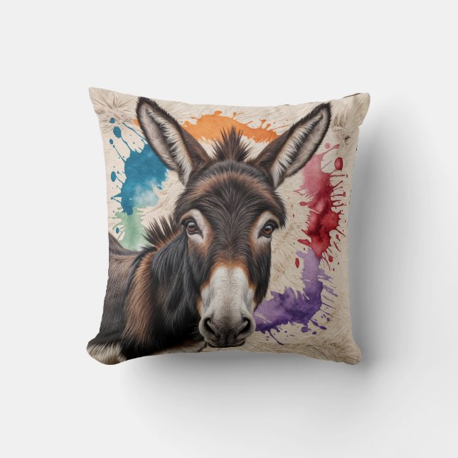 Cojín Decorativo Mystique Burro blanco y negro Kilim Pillow (Anverso)