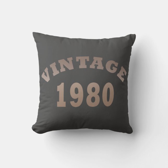 Cojín Decorativo Nacido en 1980 como regalo de cumpleaños (Anverso)