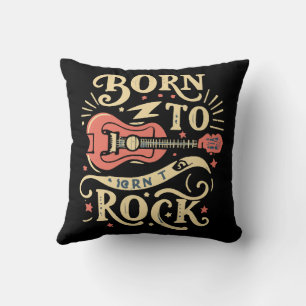 Cojín Decorativo Nacido en la guitarra eléctrica rock
