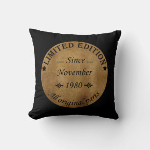 Cojín Decorativo Nacido en noviembre de 1980 Regalo de cumpleaños v