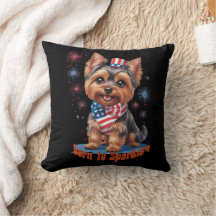 Nacido en Sparkle - Cute Yorkie 4 de Julio Patriot