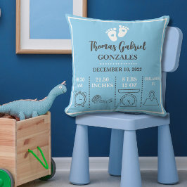 Cojín Decorativo Nacimiento de bebé de pies azules nuevo anuncio de