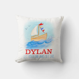 Cojín Decorativo Nacimiento de velero masculino personalizado almoh