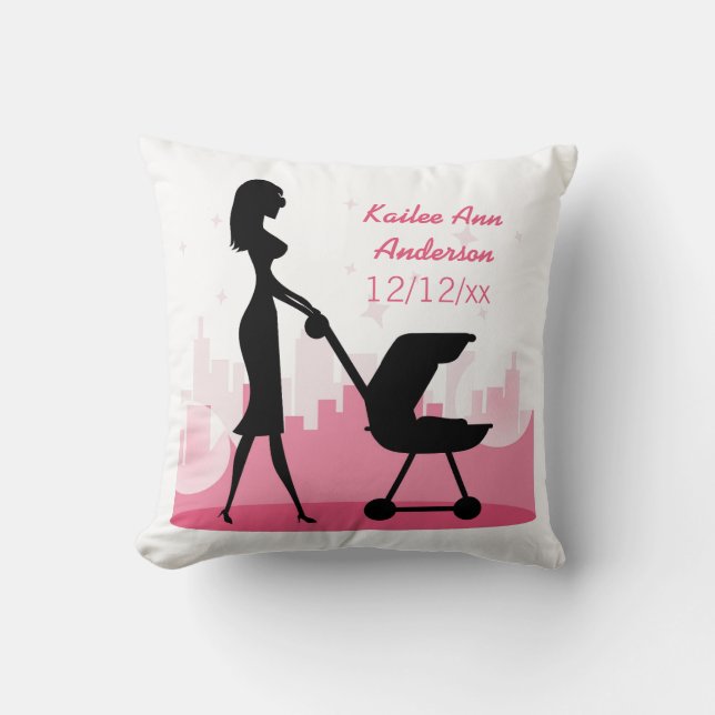 Cojín Decorativo Nacimiento del Metro Baby Girl (Anverso)