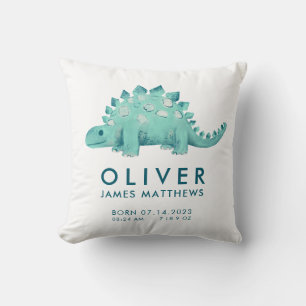Cojín Decorativo Nacimiento Estadísticas Dinosaurios Niños Bebés