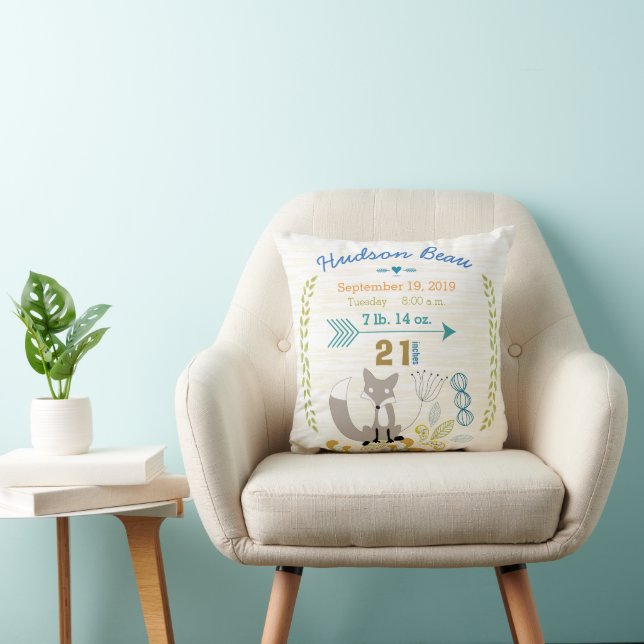 Cojín Decorativo Nacimiento Estadísticas Niño Niño Leche Criaturas  (Silla)