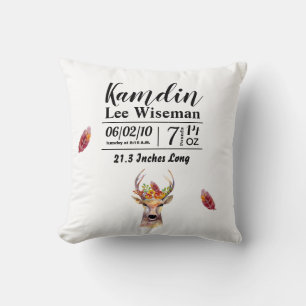 Cojín Decorativo Nacimiento personalizado Pillow boho ciervo Cabeza