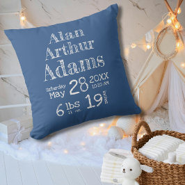 Cojín Decorativo Nacimientos azules modernos Estaciones de bebé alm