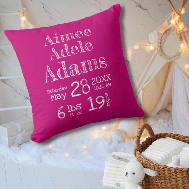 Cojín Decorativo Nacimientos modernos Estadísticas Bebé Pillow | Ra (Subido por el creador)