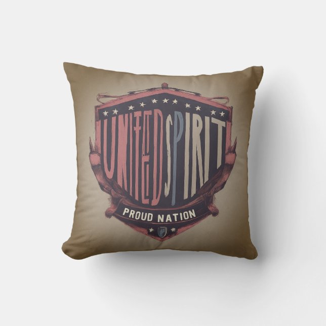 Cojín decorativo Nacional Orgulloso del Espíritu U (Anverso)