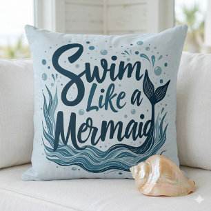 Cojín Decorativo Nada Como una Sirena Arte de Cita Ociosa del Océan