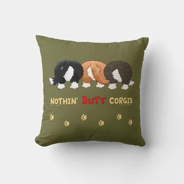 Cojín Decorativo Nada empalma Corgis (Anverso)