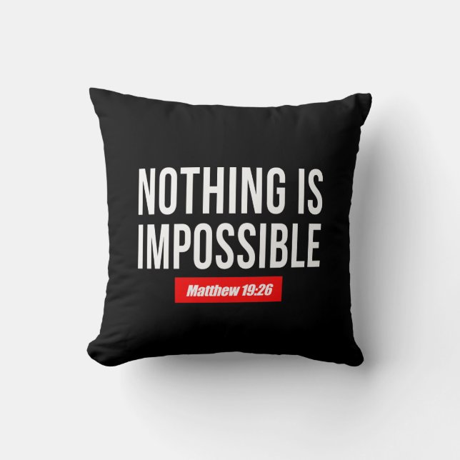 Cojín Decorativo Nada es imposible Mateo 19:26 (Anverso)