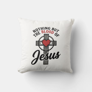Cojín Decorativo Nada Más Que La Sangre De Jesús Camiseta Cruz Vint
