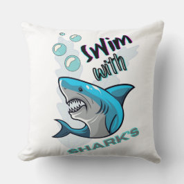 Cojín Decorativo nadar con tiburones