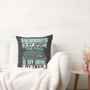 Cojín Decorativo Nadar Es Mi Deporte La Piscina Es Mi Hogar