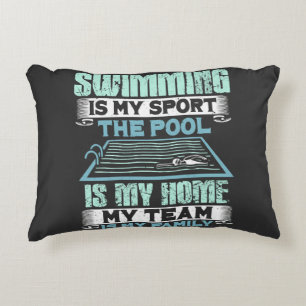 Cojín Decorativo Nadar Es Mi Deporte La Piscina Es Mi Hogar