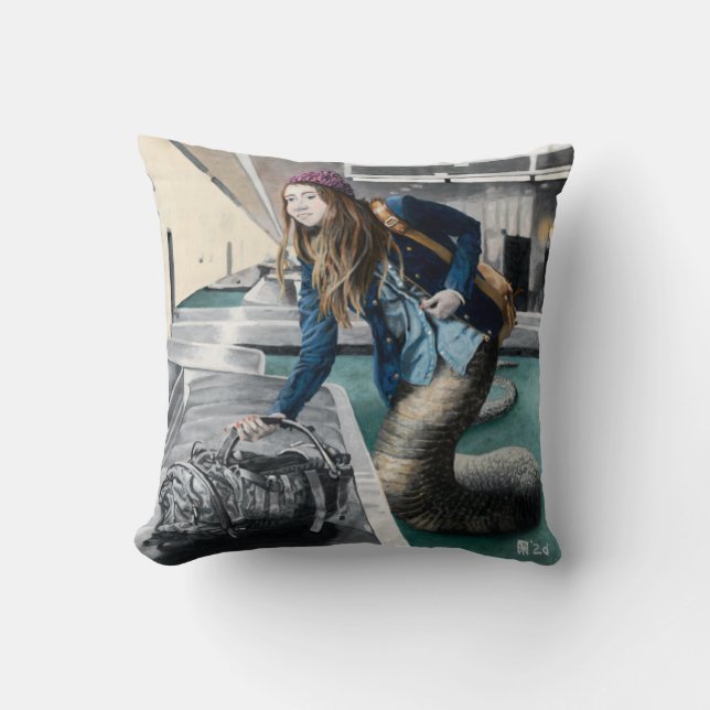 Cojín Decorativo Naga Explorer World Travel Fantasy Art Pillow (Anverso)