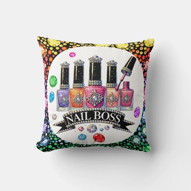 Cojín Decorativo NAIL BOSS - ¡Mira hacia atrás! (Anverso)
