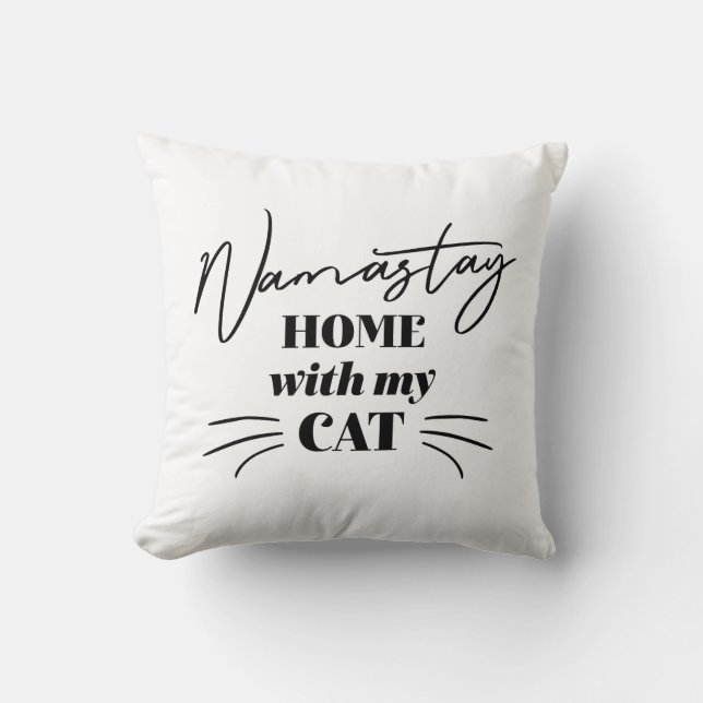 Cojín Decorativo Namastay Home con mi gato (Anverso)