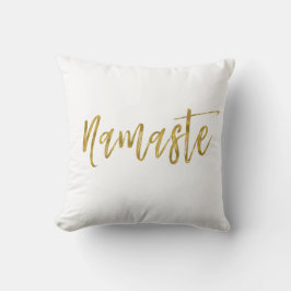 Cojín Decorativo Namaste Faux Relieve metalizado dorado Pillow