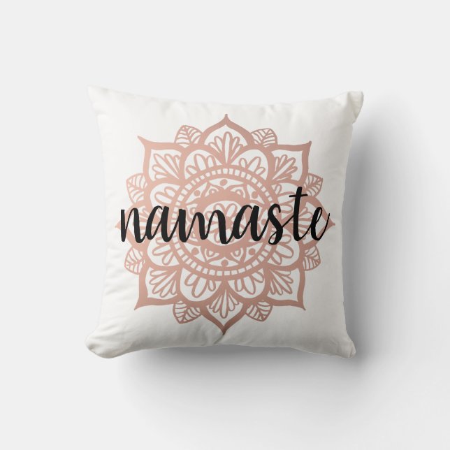 Cojín Decorativo Namaste Mandala Rosa Gold (Anverso)