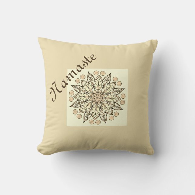 Cojín Decorativo Namaste natural Mandala (Anverso)