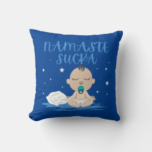 Cojín Decorativo NAMASTE SUCKA divertido bebé maestro de yoga zen
