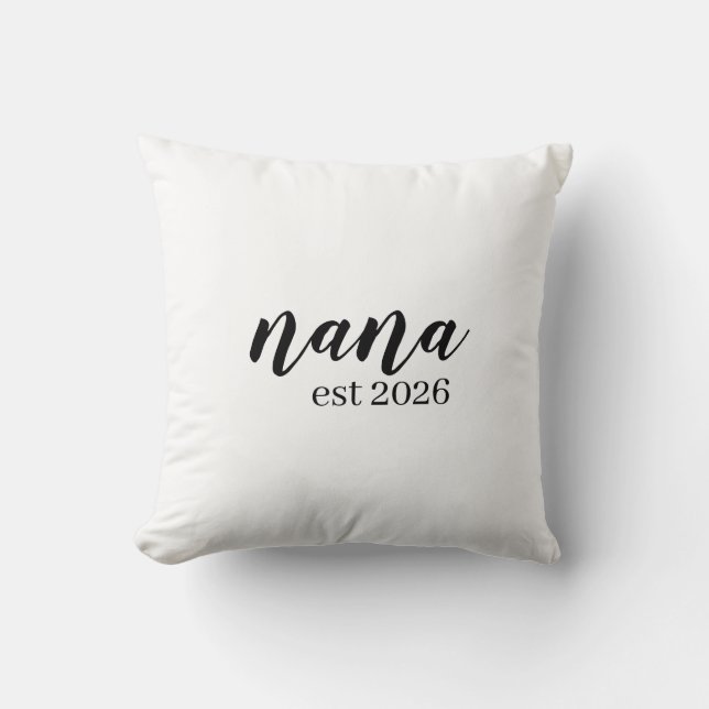 Cojín Decorativo Nana est 2026 Personalized Throw Pillow (Anverso)