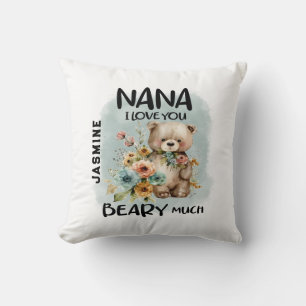 Cojín Decorativo Nana te amo mucho - nombre personalizado
