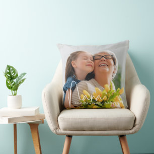 Cojín Decorativo Nana Texto Superpuesto para el Día de la Madre Chi