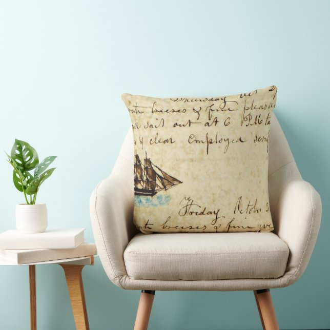 Cojín Decorativo Nantucket Whaling Ship Log 1841 (Silla)