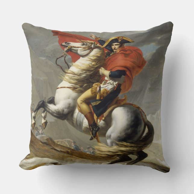 Cojín Decorativo Napoleon que cruza el paso magnífico de St Bernard (Anverso)