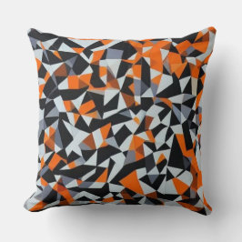 Cojín Decorativo Naranja abstracto y arte geométrico negro