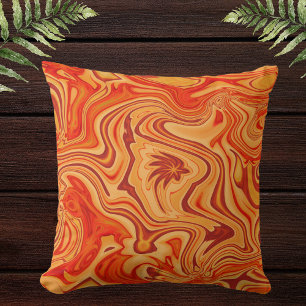 Cojín Decorativo Naranja Acento Decorativo Único Resumen Moderno