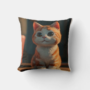 Cojín Decorativo Naranja Adorable Tabby Cat Ilustracion - 8.000 Cut
