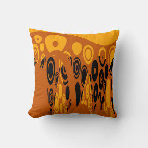 Cojín Decorativo Naranja Amarillo, Arte abstracto retro Art Déco ne